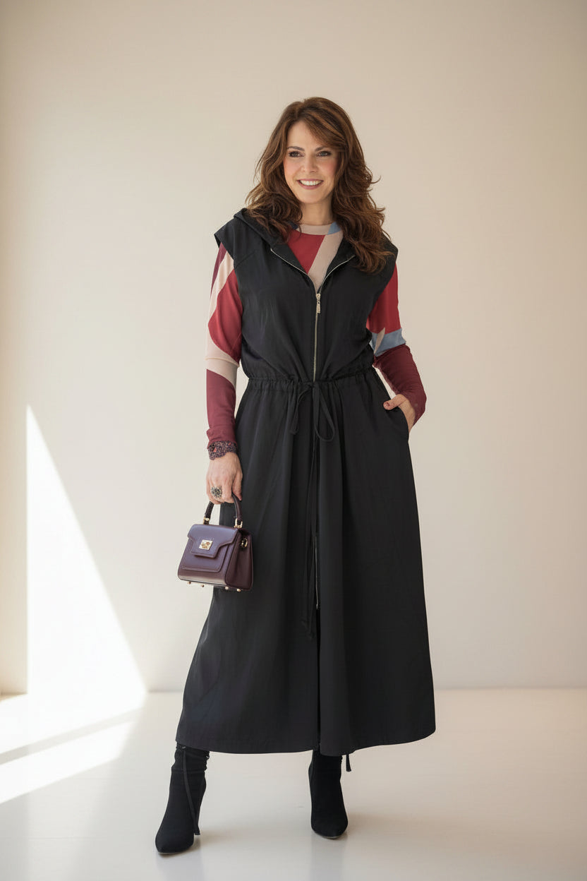 Vestido sem manga com zipper