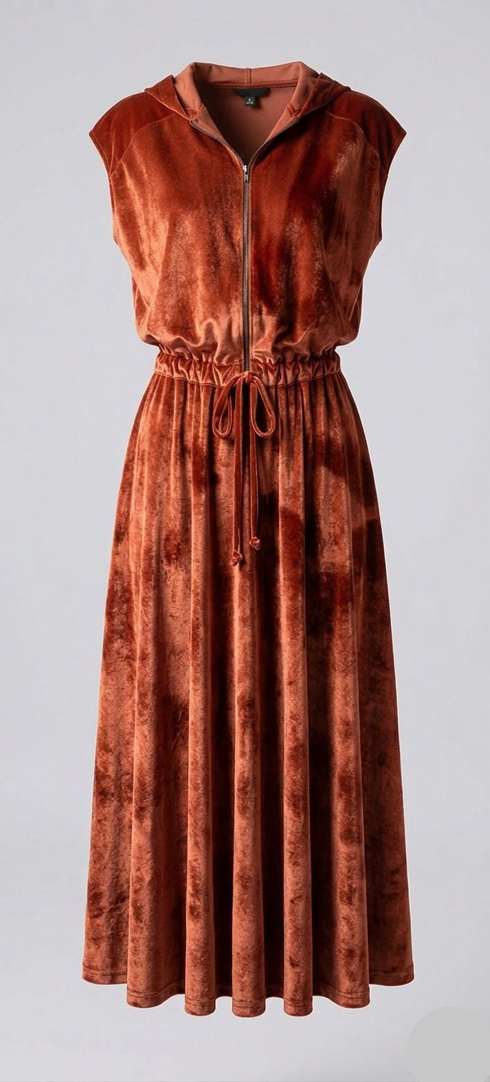 Vestido sem manga com zipper