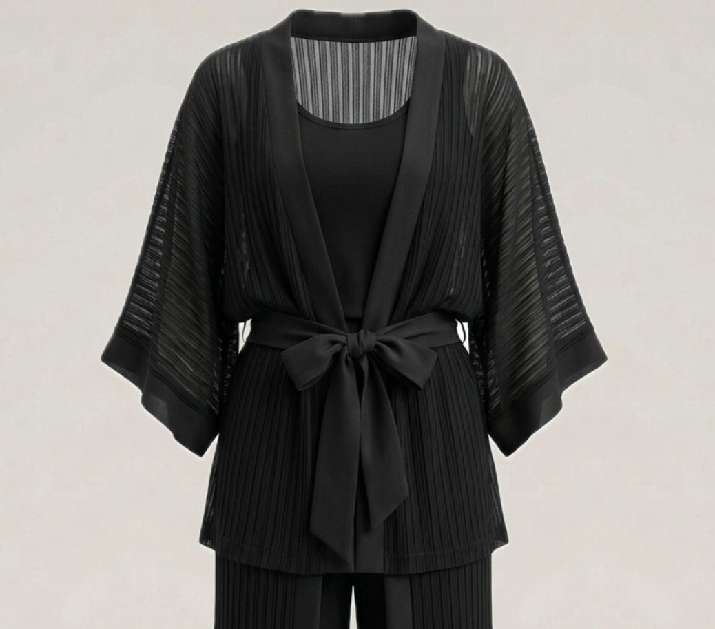 Kimono de tricot vazado