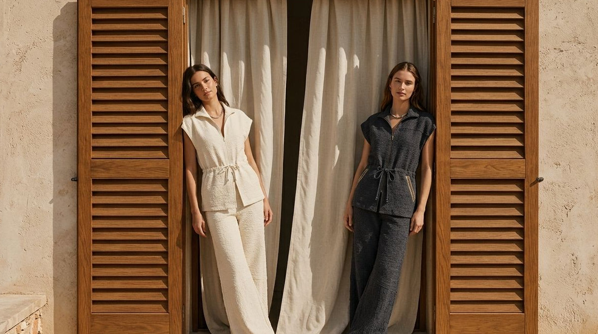 Calça com recorte e detalhe em passamanaria