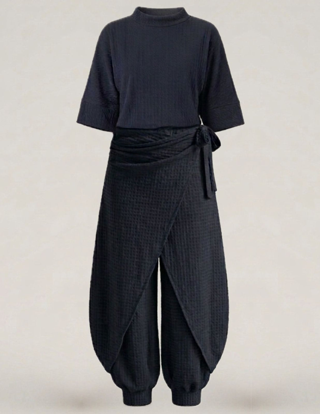 Calça tipo aladin origami com amarração