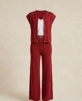 Calça vermelha com cinto heritage