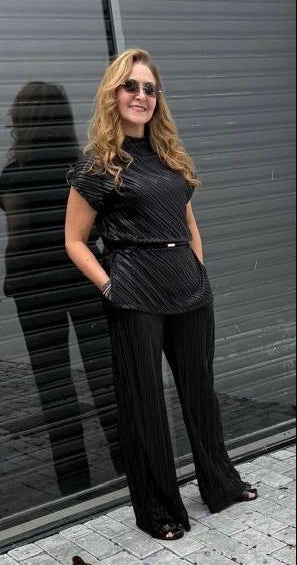 Conjunto túnica e calça plissada