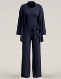 Calça pantalona com textura heritage