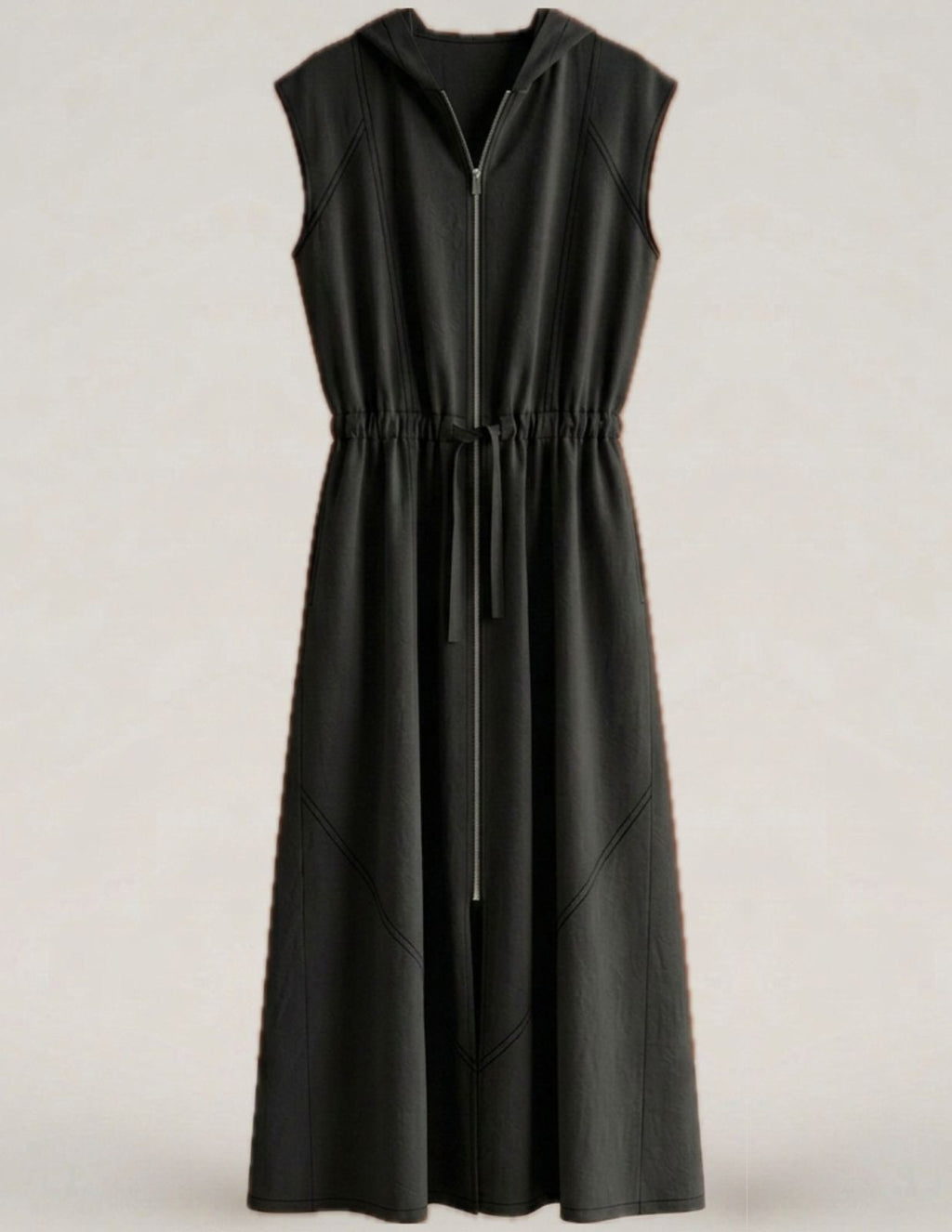Vestido sem manga com zipper