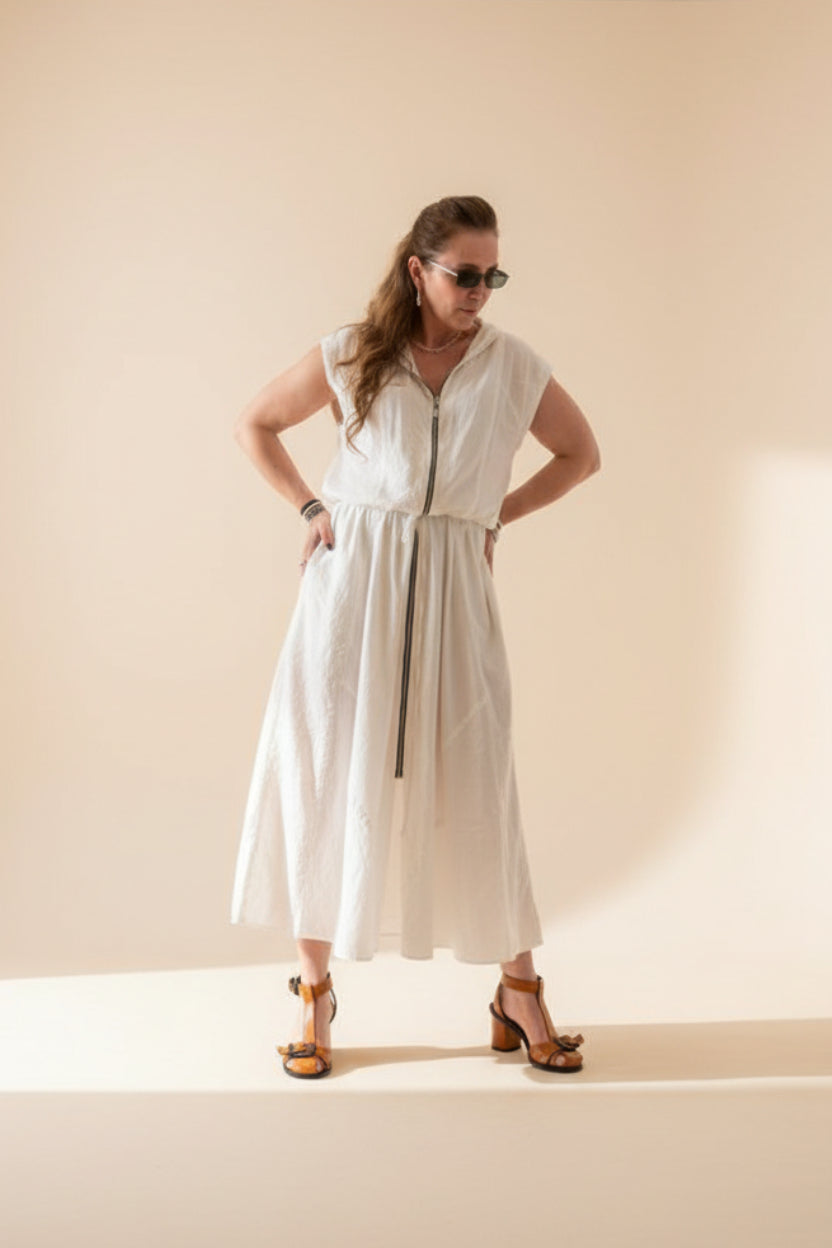 Vestido sem manga com zipper