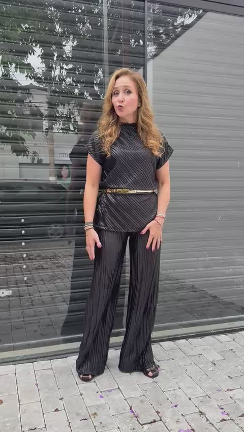 Conjunto túnica e calça plissada